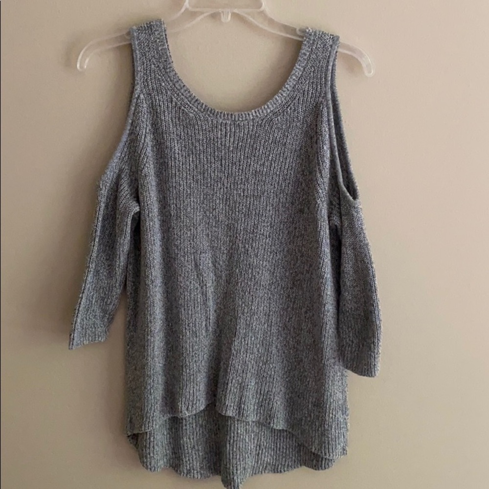 Gray cold shoulder Express sweater